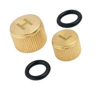 Alanmoship Lot de 2 bouchons de valve A/C en laiton pour systèmes R134a, cache-port latéral haut et bas pour entretien de climatiseur de voiture 1994-2016, remplacement à visser en métal