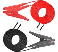 Alanmoship Lot de 2 câbles de clôture électrique 12 AWG avec clips en cuivre compatibles avec clôture solaire pour kit de chargeur, rouge et noir, 114 cm pour ferme, jardin, contrôle du bétail (2