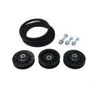 Alanmoship Lot de 2 poulies de renvoi 532194326 et kit de courroie trapézoïdale pour tondeuse autoportée LGT2654 1542XPT, remplace 532194327, pièces d'entretien de jardin noires