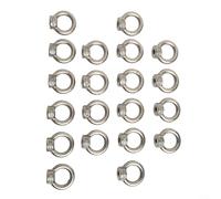 Alanmoship Lot de 20 écrous à œil de levage M6 en acier inoxydable 304 femelle fileté pour la fixation et le levage dans la construction, la marine et l'industrie (M6)