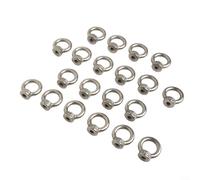 Alanmoship Lot de 20 écrous à œil de levage M6 en acier inoxydable 304 femelle fileté pour la fixation et le levage dans la construction, la marine et l'industrie (M8)