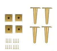 Alanmoship Lot de 4 pieds de canapé coniques en métal pour armoire, table de chevet, support TV, support TV, base soudée robuste, coussinets antidérapants noir mat 8,9 x 8,9 x 15,9 cm (I x 4)