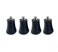 Alanmoship Lot de 4 pieds de nivellement de meubles à filetage M10, patins en caoutchouc réglables noirs avec protection du sol pour chaises de salle à manger, canapés, lits (M 10 x 127 x 30 cm L)