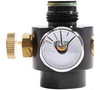 Alanmoship Manomètre régulateur de pression 300 PSI avec filetage G1/2-14, interrupteur marche/arrêt et disque d'éclatement pour contrôle de bouteille de gaz, métal noir, 51 mm