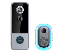 Alanmoship Sonnette WiFi intelligente pour caméra de sécurité Tuya App 720p avec audio bidirectionnel, pour détection de mouvement de vision nocturne, interphone vidéo étanche IP65 pour entrée