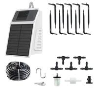 Alanmoship Système d'irrigation goutte à goutte solaire 10 m Kit d'arrosage automatique avec 2200 mAh pour jardin, balcon, terrasse, entretien des plantes, étanchéité IPX5