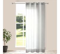 Alaoo 1pcs Rideaux Voilage Oeillet,132x213cm, Gris | Rideau Semi-Transparent Intérieurs pour Chambre Salle à Manger Baie Vitrée