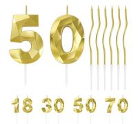 Alaoo Ensemble Bougie Anniversaire, Bougie Chiffre 50 et Bougies Spirale | Bougie d'anniversaire pour gâteau d'anniversaire, fête de Mariage, Remise de diplôme