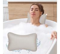 Alaoo Oreiller de Bain, Oreiller de Bain pour Baignoire Oreiller de Bain Ergonomique 3D avec Ventouses Antidérapantes et 1 Boule de Bain, Coussin Baignoire pour Relaxation Optimale du Cou, Gris(A)