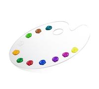 Alaoo Palette Peinture Acrylique Transparente, 1 pcs Ovale Anti-Adhérent Palette Peinture à l'huile Aquarelle, Palette Universelle Palette Humide pour Aquarelle, Acrylique, Peinture à l'huile