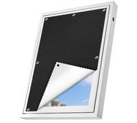 Alaoo Store Occultant Fenêtre sans Perçage, Store Occultant Tissu Isolation avec Revêtement d'argent Portable, Store Occultant sans Perçage pour Porte ou Fenêtre de Toit, B30 x H25cm, sans Ourlet