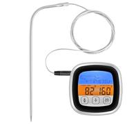 Alaoo Thermometre Cuisine Numérique, Thermomètre à Viande numérique précis avec Alarme, Lecture Rapide, Facile à Utiliser, Thermometre Cuisson pour fumoir, Four, Barbecue, Gril, Horloge, minuterie