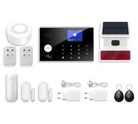 Système d'alarme sans fil – LINK2HOME –via smartphone – Sirènes 90/100 dB – Accessoires complets + badges RFID