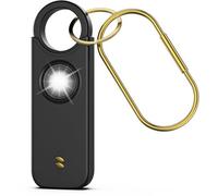 Alarme de sécurité personnel Unyqoos® de 135 dB – Rechargeable par USB-C avec lampe de poche LED, activation manuelle et par vibration, boîtier en ABS, idéal pour sac à main/porte-clés