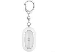 Alarme de sécurité personnelle 125 dB avec lampe torche LED et lumière clignotante, sirène porte-clés portable avec activation par goupille pour femme, étudiant, jogging et camping (blanc)