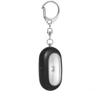 Alarme de sécurité personnelle 125 dB avec lampe torche LED et lumière clignotante, sirène porte-clés portable avec activation par goupille pour femme, étudiant, jogging et camping (noir)
