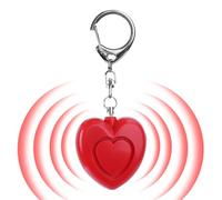 Alarme de sécurité personnelle 125 dB en forme de cœur avec lampe de poche, réveil facile à activer