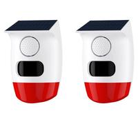 Alarme de sécurité solaire, sirène 120 dB, détecteur de mouvement PIR, lot de 2