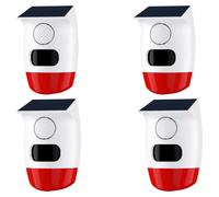 Alarme de sécurité solaire, sirène de 120 dB, détecteur de mouvement PIR, lot de 4