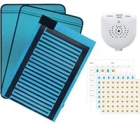 Alarme d'énurésie nocturne pour garçons et filles, rechargeable par USB, alarme pipi avec musique en option et contrôle du volume, tapis urinaire d'apprentissage de la propreté pour enfants, bleu