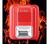 Alarme Incendie Dc12V/24V Son et Lumière Alarme de Protection Incendie Avertissement Sirène Stroboscopique Alerte Système de sécurité Alarme Sonore et Lumineuse