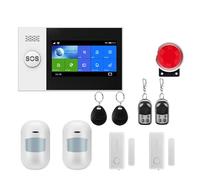 Alarme Intelligente, GSM système d'alarme de sécurité à domicile Support réseau température humidité Kit intelligent(W4B2)