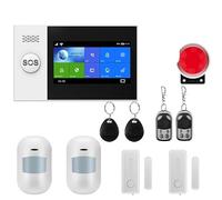 Alarme Intelligente, Système d'alarme intelligent Gsm, système de sécurité domestique, avec capteur mouvement Pir, porte, carte Rfid, Kits sans fil(W4B2)