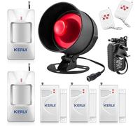 Alarme Maison sans Fil, Alarme Maison avec115dB Sirène Alarme Porte Télécommande Detecteur de Mouvement Ring Alarm Système de Sécurité Kit pour Alarme Garage/Voiture/Appartement