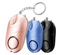Alarme personnelle [3 Pack], Qoosea Safe Sound Alarme de Sécurité Personnelle porte-clés sirène 140 dB avec lumière LED, alarme de sécurité d'autodéfense d'urgence pour Enfants/Femmes/Personnes âgées