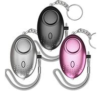Alarme Personnelle, Anti Agression Porte-Clés - 150dB Alarme de Poche de Sécurité d'urgence avec Lumière LED - Avertisseur de Prévention pour Les Femmes et Enfants (3pcs)