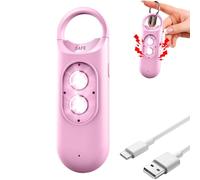 Alarme personnelle d'autodéfense, porte-clés de protection, dispositif d'alerte de sécurité de 130 dB avec lumière stroboscopique | pour les étudiantes âgées, les femmes et pour une utilisation en