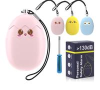 Alarme personnelle pour femme - Bouton Painc - Double haut-parleurs - 130 dB - Alarme de panique d'abord avec avertissement de batterie faible avec lumière stroboscopique, alarme de sécurité
