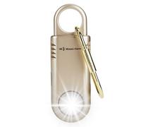 Alarme personnelle Rechargeable 135 DB avec Lampe Torche Ultra-puissante | Porte-clés antidérapant avec sirène SOS pour la sécurité des femmes. Veille prolongée - Lumière stroboscopique. Randonnée. Or