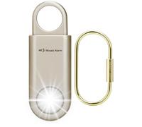 Alarme Personnelle Rechargeable 135 DB avec Torche Ultra Brillante et Lumière Stroboscopique | Sirène SOS pour Femmes et Enfants | Alarme Forte Anti-Ours Randonnée | Or