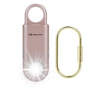 Alarme Personnelle Rechargeable 135 DB avec Torche Ultra Brillante et Lumière Stroboscopique | Sirène SOS pour Femmes et Enfants | Alarme Forte Anti-Ours Randonnée | Or Rose