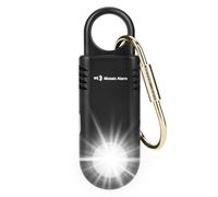 Alarme Personnelle Rechargeable 135 DB avec Torche Ultra Brillante, Poignée Antidérapante & Porte-Clés | Sirène SOS pour Femmes & Étudiantes | Alarme Anti-Ours Randonnée | Noir