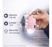 Alarme personnelle sonore 130 dB avec lampe LED - Alarme panique de sécurité - Alarme de poche pour femmes - Rechargeable Rose