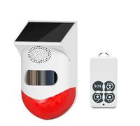 Alarme solaire infrarouge sans fil, détecteur de mouvement sirène pour maison jardin cour extérieur avec télécommande RF433