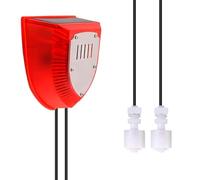 Alarme Solaire Niveau d'eau avec Double Capteur (Haut/Bas), Étanche IP55, Recharge Solaire pour Agriculture/Chantiers/Bateaux/sous-Sols, 129 DB, Câble 5 m, USB de Secours