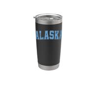 Alaska Bleu clair Style rétro Texte rétro Gobelet isotherme en acier inoxydable double paroi