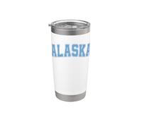 Alaska Bleu clair Style rétro Texte rétro Gobelet isotherme en acier inoxydable double paroi
