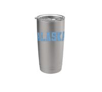 Alaska Bleu clair Style rétro Texte rétro Gobelet isotherme en acier inoxydable double paroi