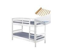ALASKA - Pack Lits Superposés 90x190 Blancs + 2 Matelas Ibiza - Altobuy Blanc G
