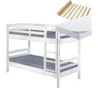ALASKA - Pack Lits Superposés 90x190 Blancs + 2 Matelas Ibiza - Altobuy Blanc G