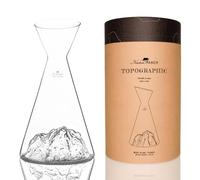 Alaskan MAKER Carafe à eau en verre 1 L TOPOGRAPHIC (Mont Blanc) | Montagne en relief topographique 3D - Verre borosilicate soufflé à la bouche - Goulot large et bec verseur