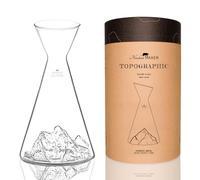 Alaskan MAKER Carafe à eau en verre 1 L TOPOGRAPHIC (Mont Everest) | Montagne en relief topographique 3D - Verre borosilicate soufflé à la bouche - Goulot large et bec verseur