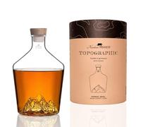 Alaskan MAKER Carafe à whisky originale TOPOGRAPHIC (Everest) | Relief topographique 3D - Borosilicate soufflé à la main - 1,2 L - Bouchon en liège - Rhum, cognac, spiritueux
