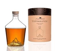 Alaskan MAKER Carafe à whisky originale TOPOGRAPHIC (Matterhorn) | Relief topographique 3D - Borosilicate soufflé à la main - 1,2 L - Bouchon en liège - Rhum, cognac, spiritueux