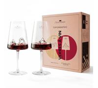 Alaskan MAKER Coffret 2 verres à vin relief 3D (Grand Canyon & Matterhorn) | 2 verres à vin 400 ml à partager - Montagnes 3D fidèles - Borosilicate soufflé bouche - Coffret rigide à fermeture aimantée