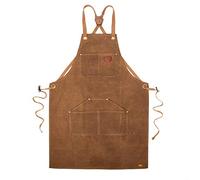 Alaskan MAKER Tablier Homme et Femme en Toile enduite N°515 pour Bricolage, Cuisine, Jardinage et Barbecue - Attaches Bretelles croisées - Taille Universelle